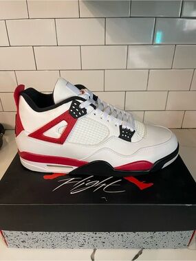 Men’s Retro 4 Red Cement Size 14.